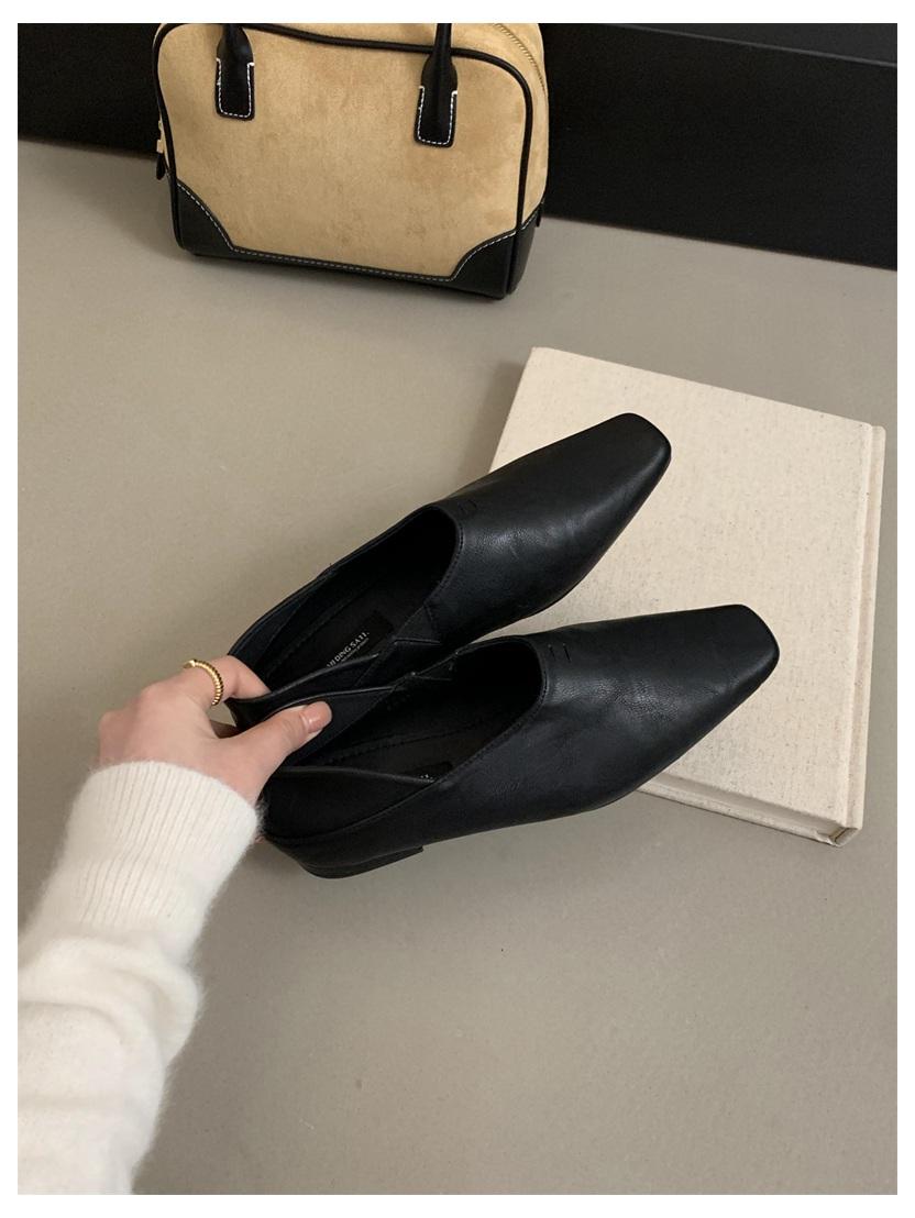 

Women Shoes Autumn Female Footwear Increas Height Flat Heels Square Toe Soft British Style Oxfords Black Flats Clogs Platform Fa 35