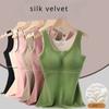 Autumn Winter De Velvet Thermal Vest Women Padded Shaping Thermal Underwear Sleeveless Vest with Chest Pads