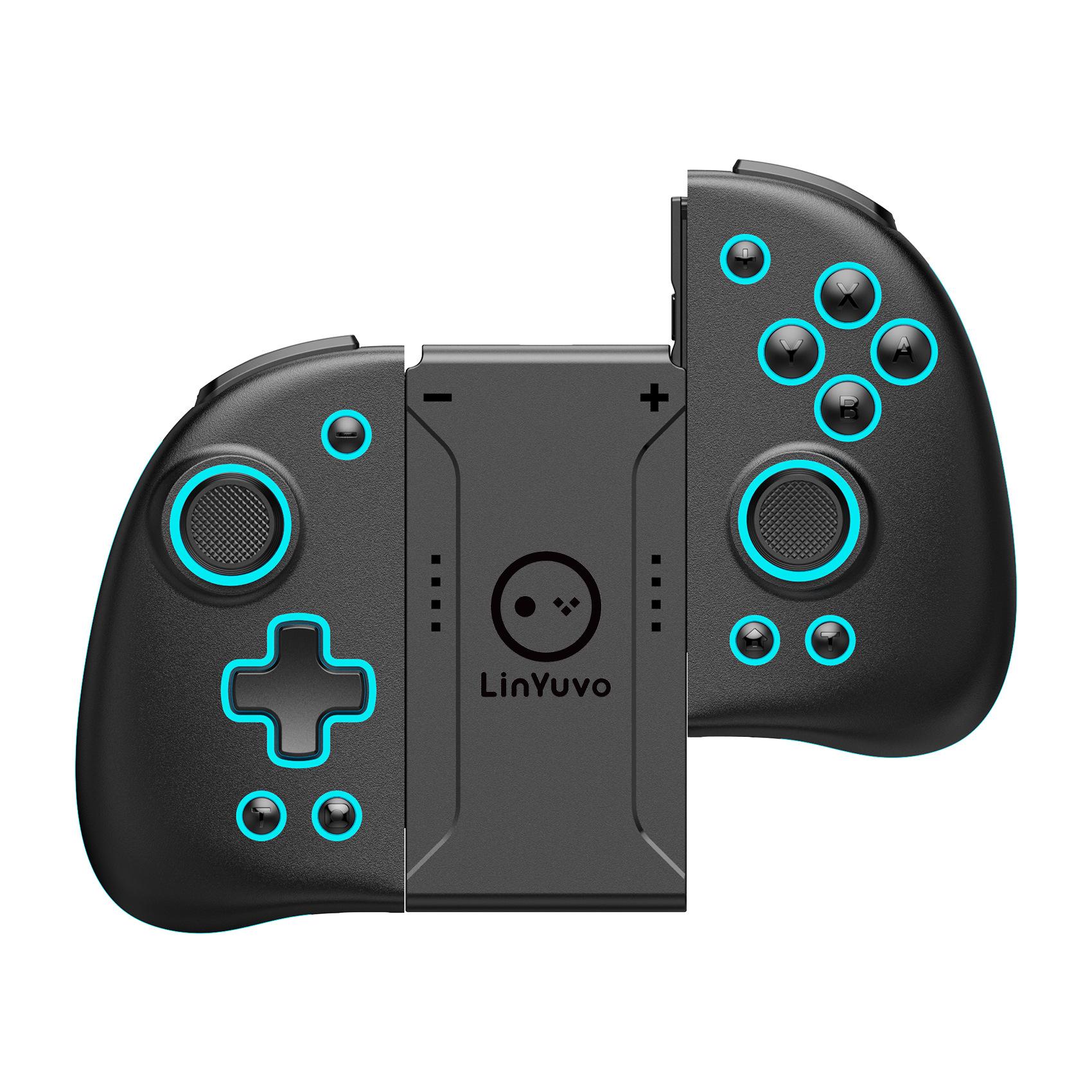 LinYuvo Switch Bluetooth Gamepad Dazzling RGB Lights Mechanical Keys Wireless JC Gamepad Game