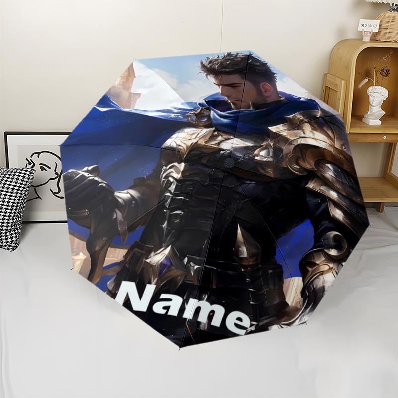 Custom Name League of Legends Theme Automatic Umbrella, Lightweight & Portable, 8 Rib, Perfect for Outdoor Travel, Birthdays, Christmas, Gifts.