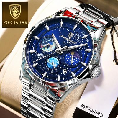 New TOP Brand Luxury Men's Watch with Box Multifunctional Luminous Waterproof Men's Quartz Watches