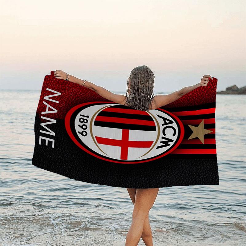 1pc Football26 Beach Towel with Custom Name, Beach/Swimming/Bath/Picnic/Camping Towel, Suitable for Seaside Beaches