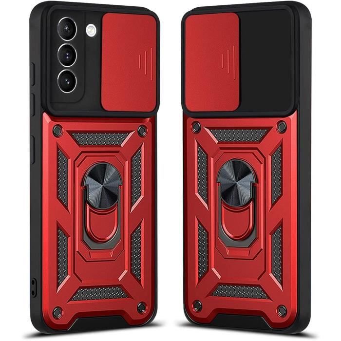 Coque de protection - Samsung - S21 FE - Rouge - Style Armée - Antichoc Rigide