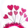 Carnivals Headband Party Hair Holder with Tinsel Heart Rose Red/ Red for Woman