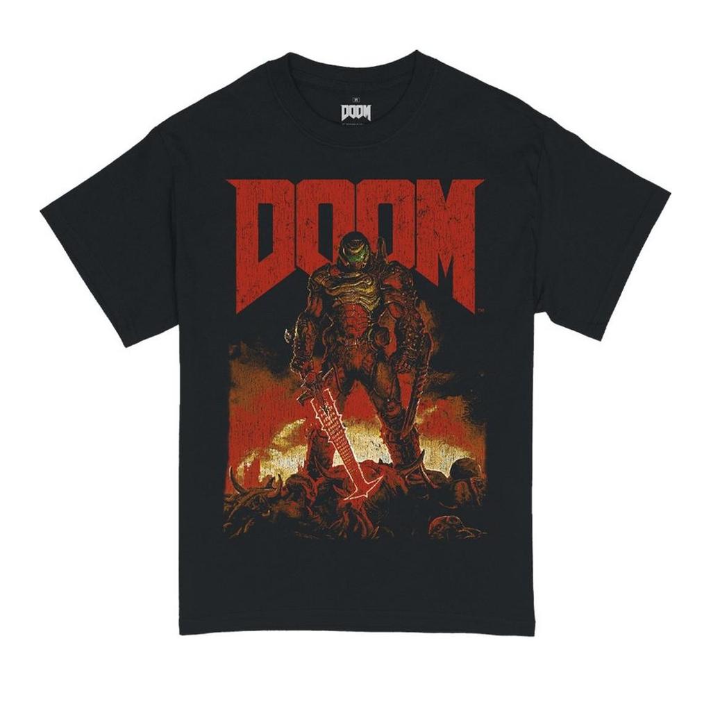 Doom Eternal Grafisch Unisex T-shirt Vintage Dark Slayer Geïnspireerd T-shirt