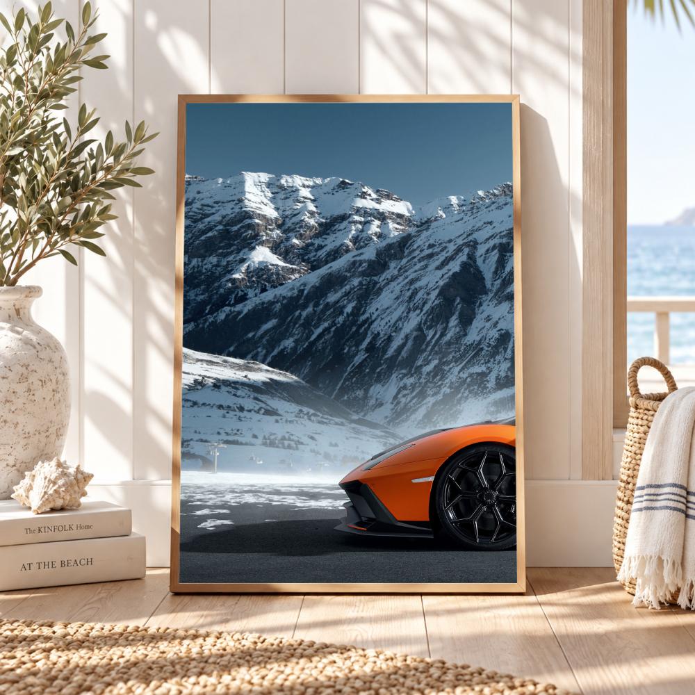 Sports Car Three Quarter View Painting Calligraphy 3 PCS Canvas Wall Art for Living Room Bedroom Prints Decor Modern Wall Decals