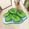 Realistic 3D Leaf Rug Irregular Leaf Shaped Floor Mat Anti Doormat for Bathroom Slip Green Leaf