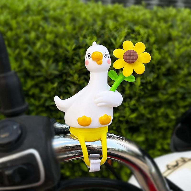 1Pcs Novelty Little Duck Windmill Ornament Bike Handlebar Decoration With Stretchable Strap For Motorcycle E Bike Road Bike