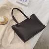 Simple Style Large Capacity Shoulder Bags For Women Solid Color Fashi Pu Leather Handbag Totes Female Shopping Bag Pack