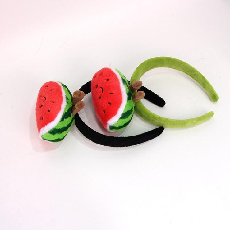 Makeup Hair Headband with Plush Watermelon Accent Soft Costume Accessory Face Washing Hair Hoop for Kids Adults and Event