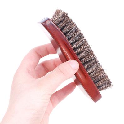 Natural Wood Bristle Horse Hair Shoe Boot Brush Care Clean Shine Polish Brush