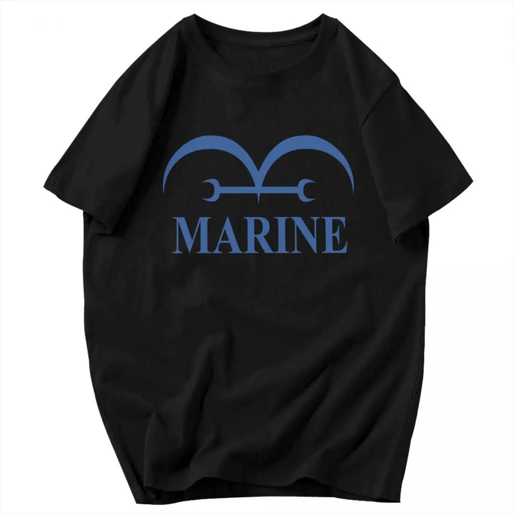 Men T Shirt One Piece Marines Flag Navy Anime Pops Y2K Graphic Tees Unisex Clothing T Shirts