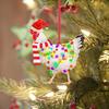 Christmas Rooster Wooden Pendants Festival Room Decoration Ornament Artware