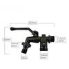 1PCS Outdoor Garden Brass Water Faucet Tap Anti-Freeze Bibcocks with Hose Connector Dual Outlet for Washing Machine