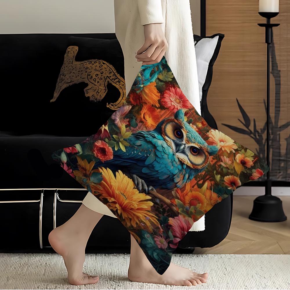 Vintage Vögel im Dschungel Blumen Leinwandmalerei Kissenbezug Kissenbezug Polsterung Sofa Überwurfkissen Heimdekor Kissenbezug