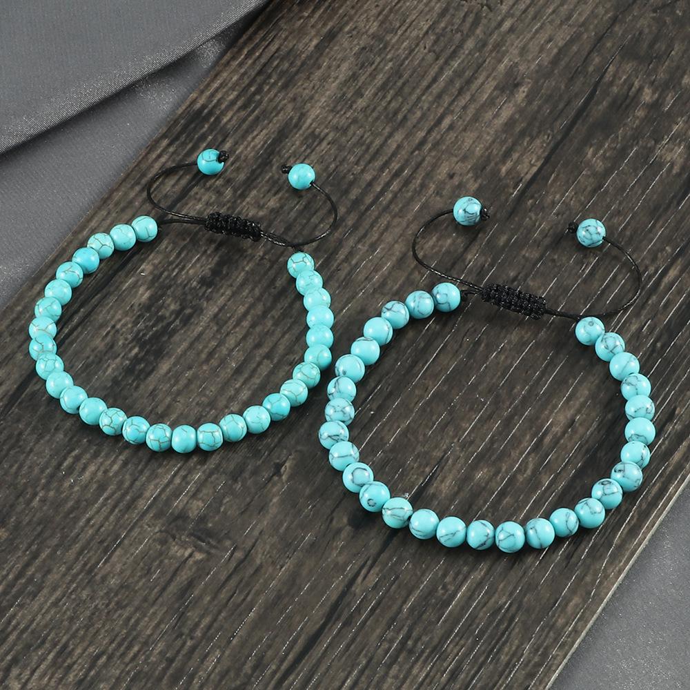 Verstellbares Lavastein-Perlenarmband - Kreative Unifarbene Serie