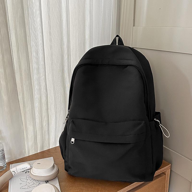 Solid Color Lightweight Nylon Junior Senior High School Schoolbag