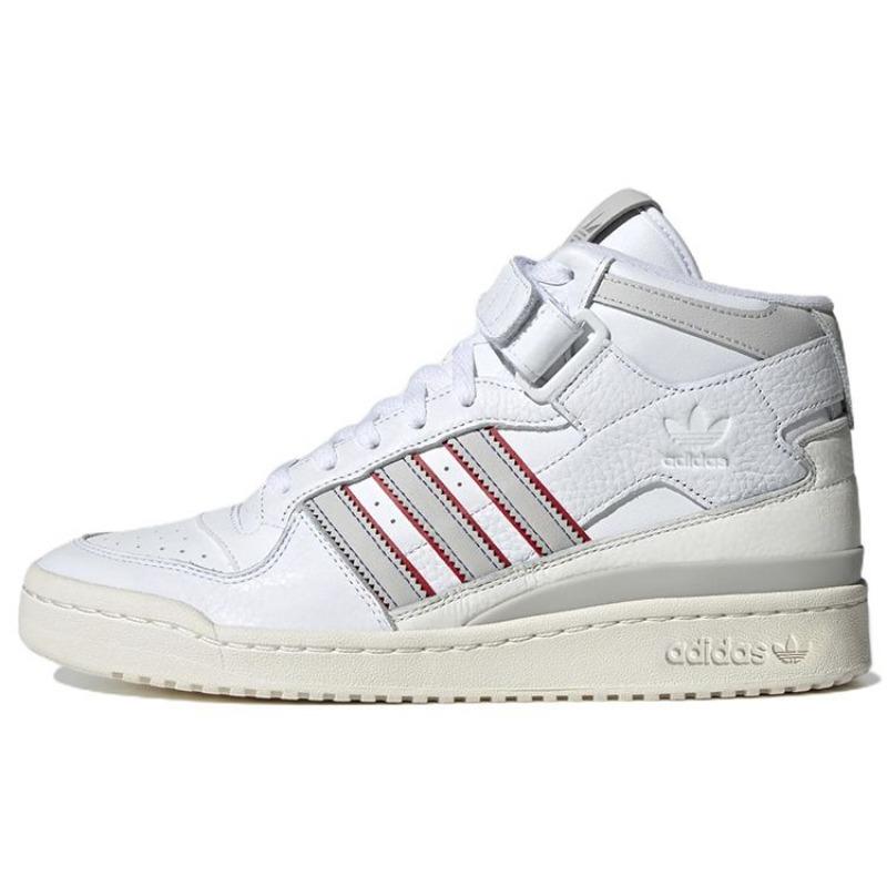 adidas Forum Mid Weiß Grau Rot Herren Sneaker Wolkenweiß Grau-Eins Blau H03434
