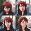 Plush Women Wool Berets Cloud British Beanie Hat Vintage Artist Hat  Winter