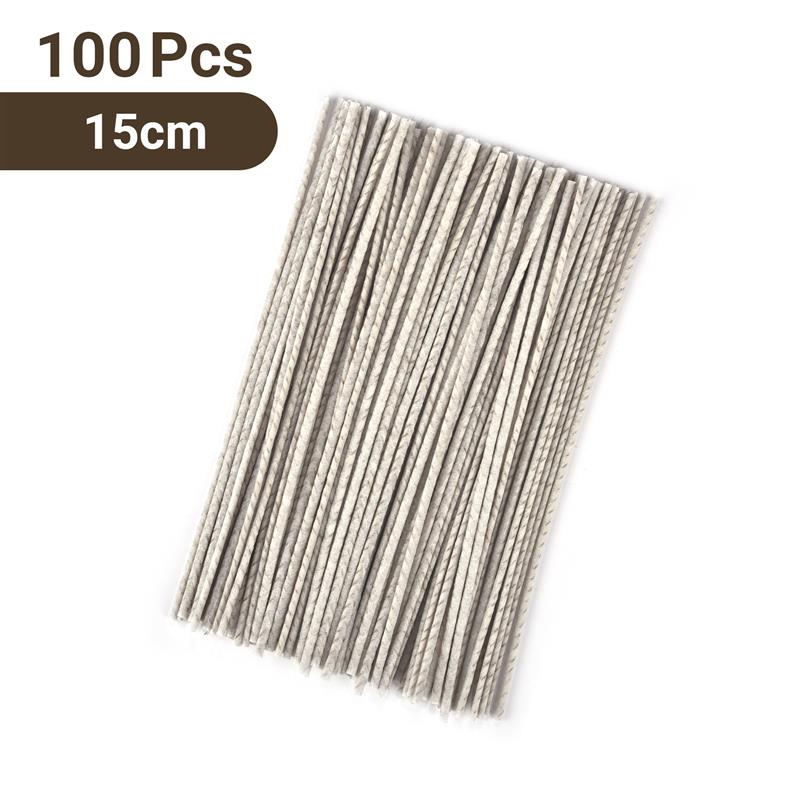 100Pcs Cotton Paper Without Holder Candle Wick Cotton Soy Wax Wick Household Scented Woven Candle Wick Kerosene Lamp Wax Thread
