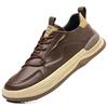 Men's Shoes Autumn New Soft-soled Trendy Shoes Breathable European Station Fashion Versatile Brown Retro Soft Leather Casual Board Shoes
