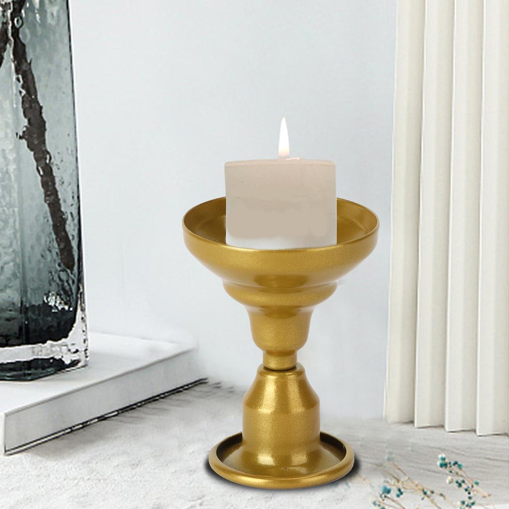 2 Stück Kerzenhalter Europäischer Stil Einfach Retro Doppelnutzung Kerzenständer für Schreibtischdekorationen Geschenke(Gold )