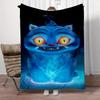 1Pc HUNTR/X Derpy Cats Print Flannel Blanket, High quality Digital Printing, Comfortable for All Seasons, Home DecorGifts821056