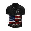 Men's Loose And Casual Flag-print T-shirt, Short Sleeve Shirt