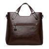 Retro PU Leather Handbags for Women Flower Decor Women's Shoulder Bag Leather Tote Bag