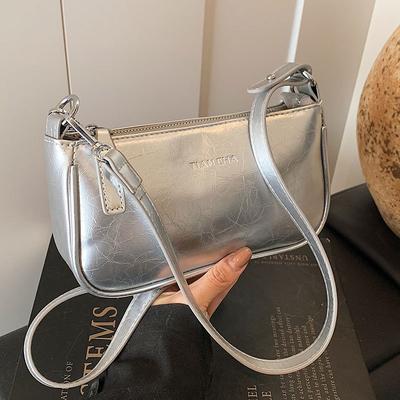 Trend Simple Casual Women Commuter Armpit Bag Fashionable Versatile High Sense Solid Color Messenger Bag