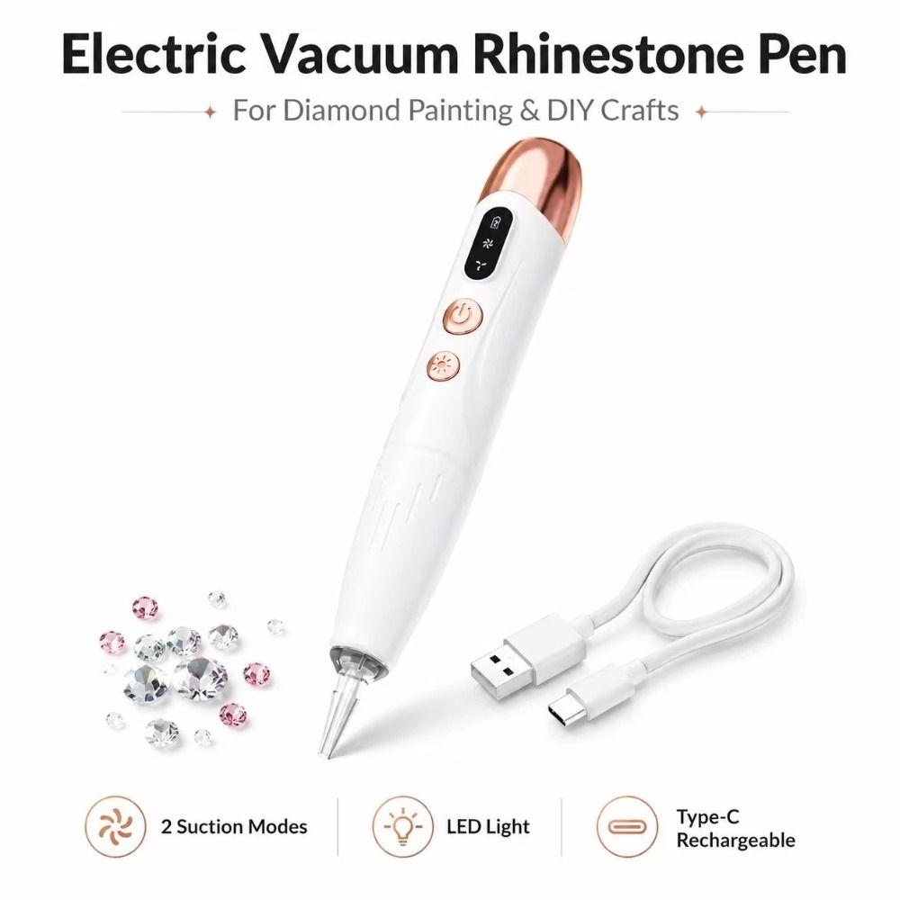 Low Noise Electric Painting Pen 2 Suction Levels Rhinestone Applicator Pen Art Creation