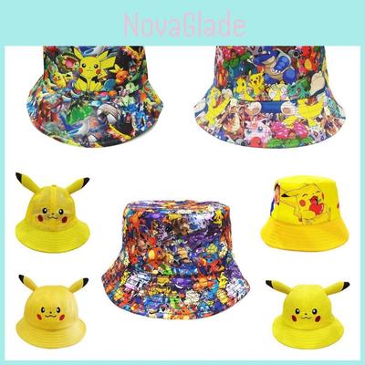 Cartoon Pikachu Fisherman Hat For Kids And Parents Cute Outdoor Sun Hat