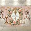 1 First Communion Background Banner Suitable for Parties and Holiday Gifts Religious gatheringsL