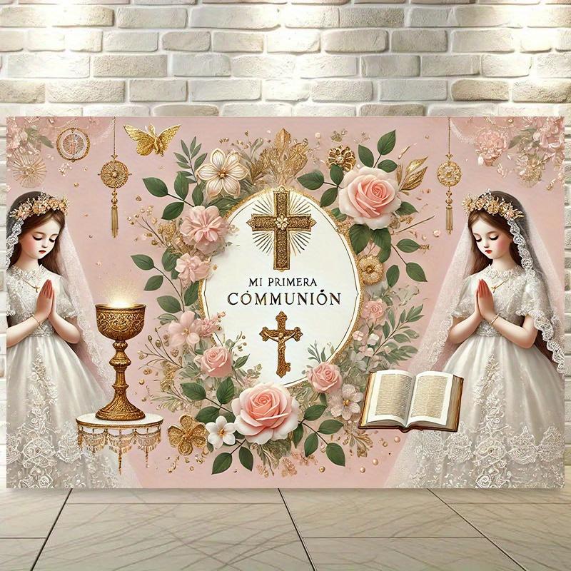 1 First Communion Background Banner Suitable for Parties and Holiday Gifts Religious gatheringsL