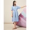 Binpolleidiseu Nylon Blend Short Sleeve Dress Sky Blue (Bf5471C05Q)