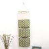 Elegant Space-saving Hanging Storage Bag With Durable Cotton Linen And 3 Pockets For Sundries