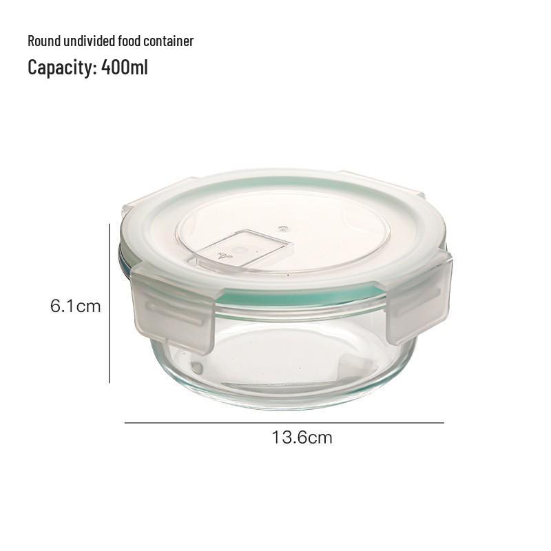 Sklenený obedár odolný voči teplu a vhodný do mikrovlnnej rúry: Uzavretá, priehľadná nádoba na skladovanie potravín