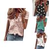 Stylish Women's V Neck Ruffle Short Sleeve T Shirt With Fashionable Daisy Print