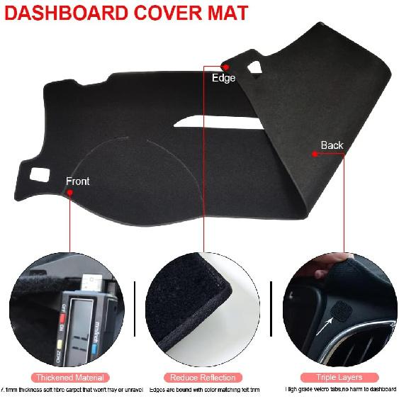 Dashboard Cover Dash Mat Compatible With 07-14 Chevy Tahoe Suburban Denali Avalanche GMC Yukon/XL,07-13 Chevy Silverado Sierra Without Dash Speaker