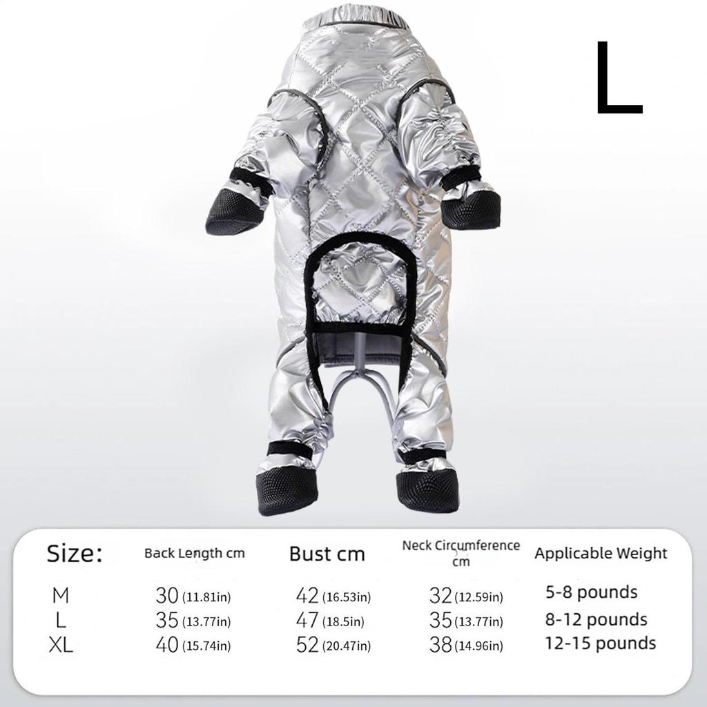 Winter Warm Pets Dog Jumpsuit Cold Weather Dog Clothes Waterproof Dog Clothes Puppy Warm Coat Full-Cover Belly Pet Overalls