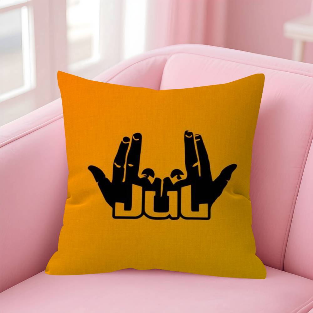Rapper Jul Logo Pillow Gifts Home Office Furnishings Bedroom Sofa Car Cushion Cover Case 45X45Cm
