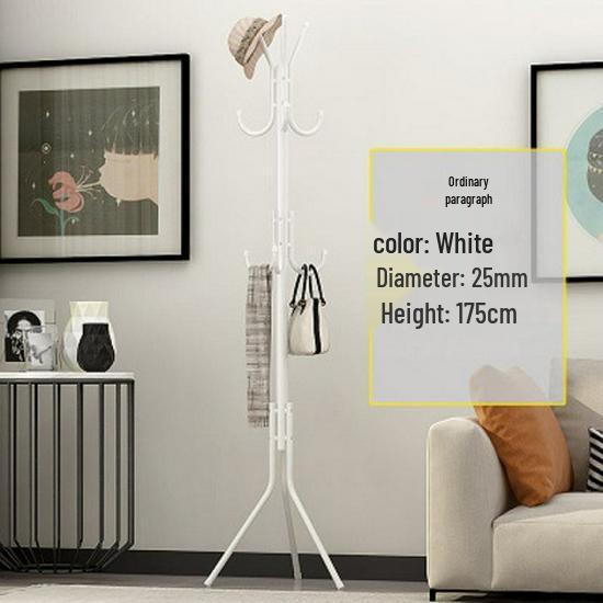 Sleek Wrought Iron Clothes Rack: Minimalist Floor-Standing Design for Easy Assembly