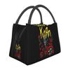Korn Rock Band Logo Borsa Pranzo Termica per Donna Contenitori Bento Scatole Porta Cibo Contenitore Portatile Borsa Frigo Pranzo Termico Borsa Tote