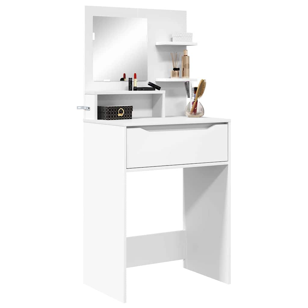 Bedroom Dressing Table with Shelf White 80 x 39.6 x 135 cm