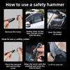 Universal Car Safety Hammer - Emergency Glass Breaker Seat Belt Cutter Life-Saving Escape Auto Tool