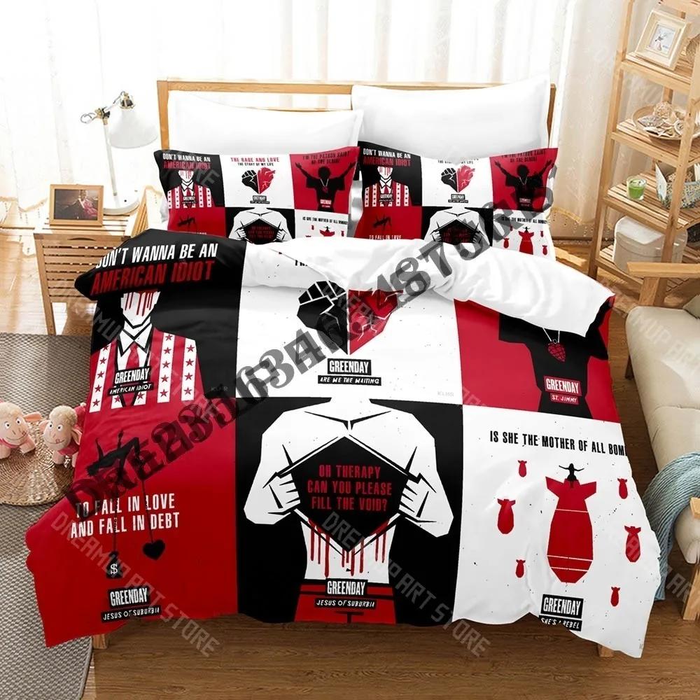 3D Print Green Day AMERICAN IDIOT Bedding Set Single Twin Full Queen King Size Bed Set Adult Bedroom Duvetcover Sets Anime