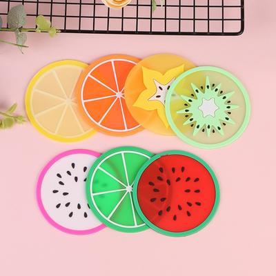 1 PCS Heat Resistant PVC Fruit Pattern Cup Pad Tea Coaster Mat Pad Mug Holder Coffee Drinks Table Placemats Cup Coasters