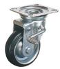OH Press Caster, Swivel Brake, Rubber Wheels, 130mm, OHJB130