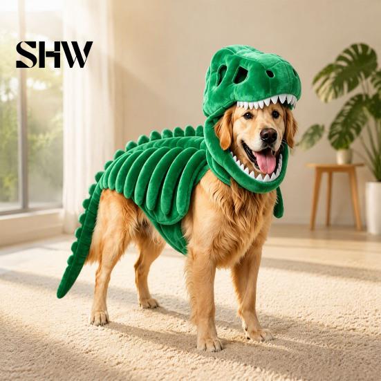 Costume Scheletro Dinosauro Tridimensionale per Animali Domestici, Abbigliamento 3D Luminescente al Buio, Cappello Morbido Peluche di Dinosauro per Cani Gatti di Halloween, Cosplay Festività