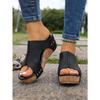 Women's Summer High-Heel Thick-Soled Wedge Roman Slide Sandals, Fashionable Outdoor Casual Footwear, Available In Large Sizes.